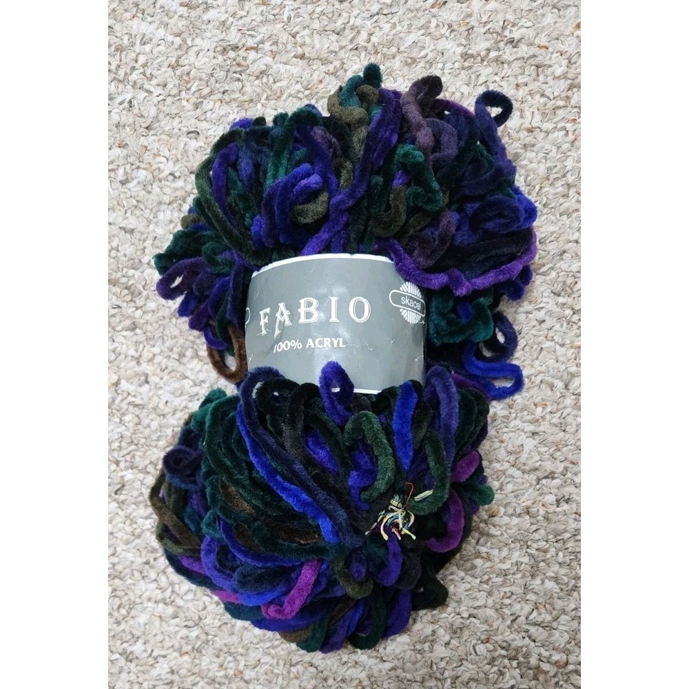 Skacel Italy Fabio Thick Velvet Velour Yarn 100% Acryl 88yds Bulky Multi-Color